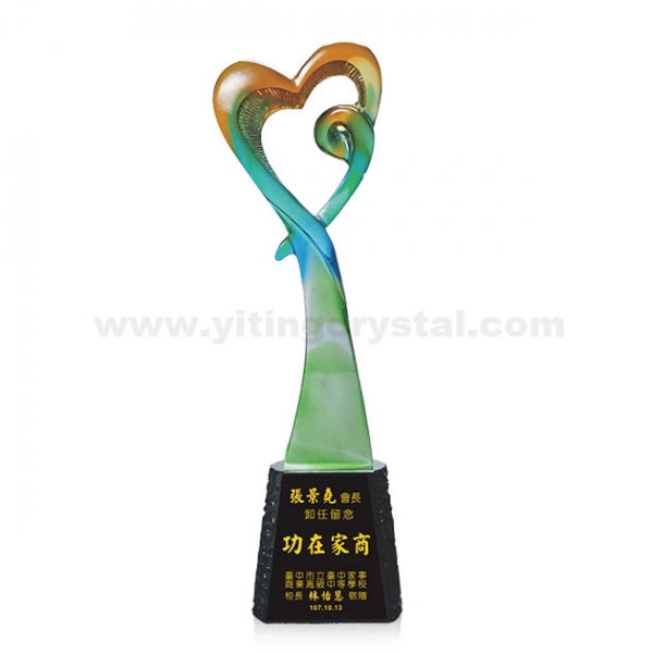 黑水晶獎盃-愛心