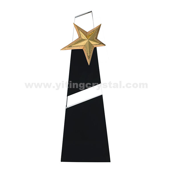 黑水晶獎牌-創新/星星