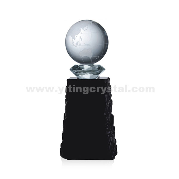 黑晶獎盃-黑晶鑽+6公分球體